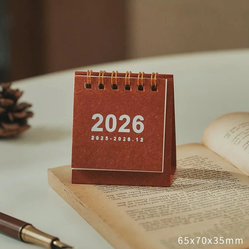 Calendrier de bureau compact 2026 avec support pour la maison et le bureau