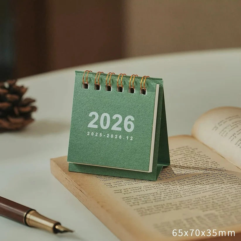 Calendrier de bureau compact 2026 avec support pour la maison et le bureau