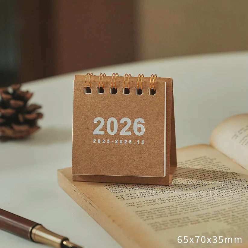 Calendrier de bureau compact 2026 avec support pour la maison et le bureau