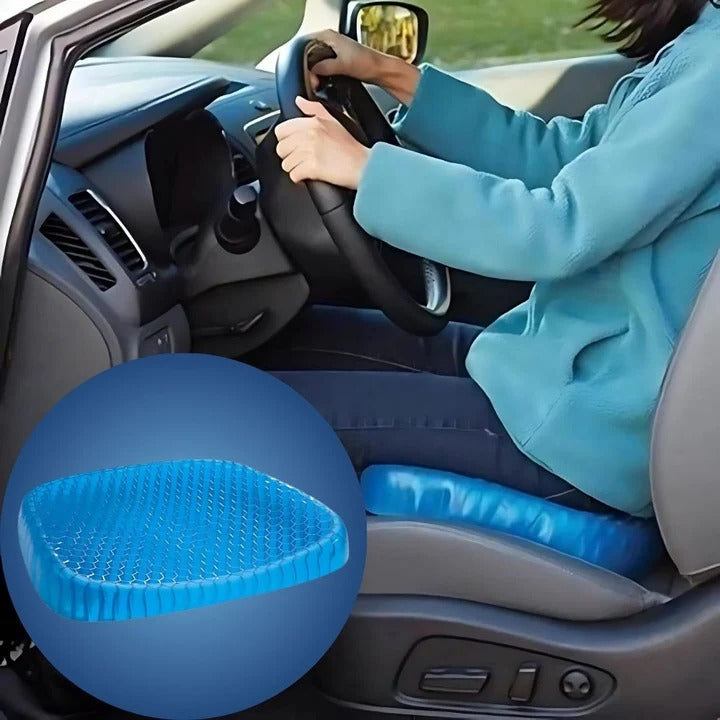 Coussin d'assise pour chaise de bureau, coussin orthopédique en gel avec design en nid d'abeille, coussin de siège auto pour douleurs au coccyx