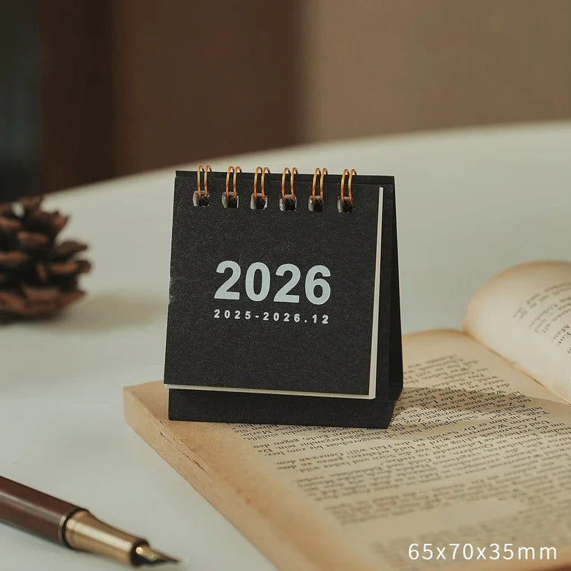 Calendrier de bureau compact 2026 avec support pour la maison et le bureau