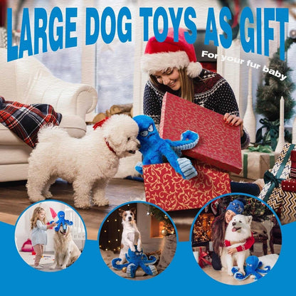 Jouet à mâcher en peluche Pieuvre avec couineur pour chiens
