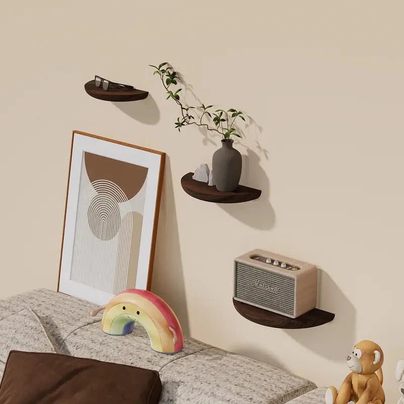 Étagère murale ronde en bois pour la décoration intérieure