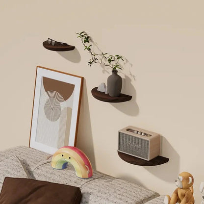 Étagère murale ronde en bois pour la décoration intérieure