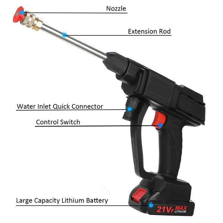 Nettoyeur haute pression portatif rechargeable avec deux batteries