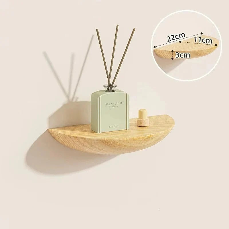 Étagère murale ronde en bois pour la décoration intérieure