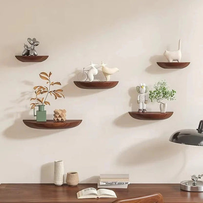 Étagère murale ronde en bois pour la décoration intérieure