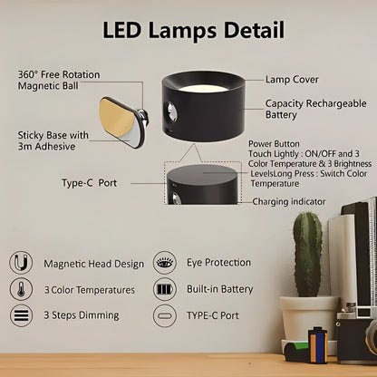 Applique murale LED réglable avec tête rotative