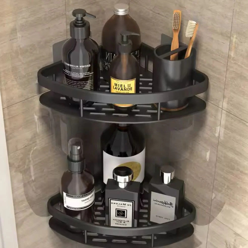Étagère de douche d'angle peu encombrante
