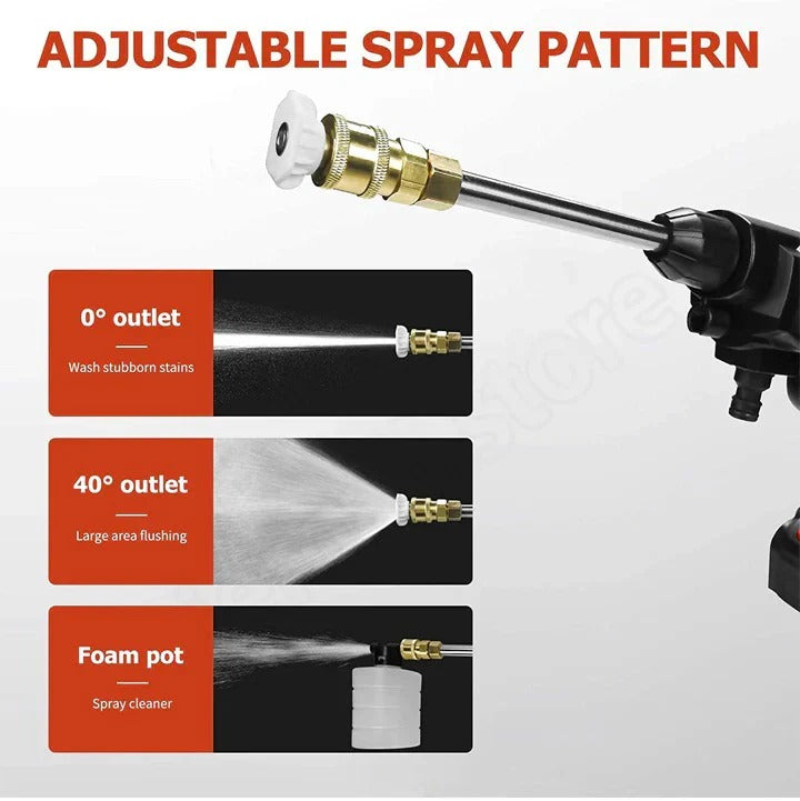 Nettoyeur haute pression portatif rechargeable avec deux batteries