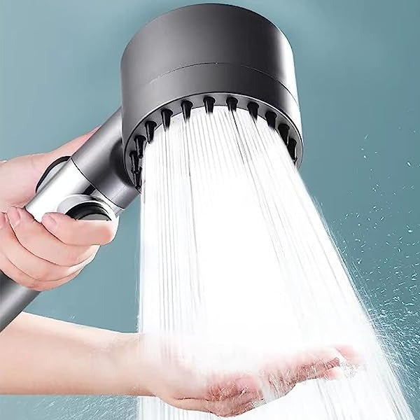 Pomme de douche effet pluie filtrante avec surpresseur et débitmètre d'économie d'eau pour salle de bain
