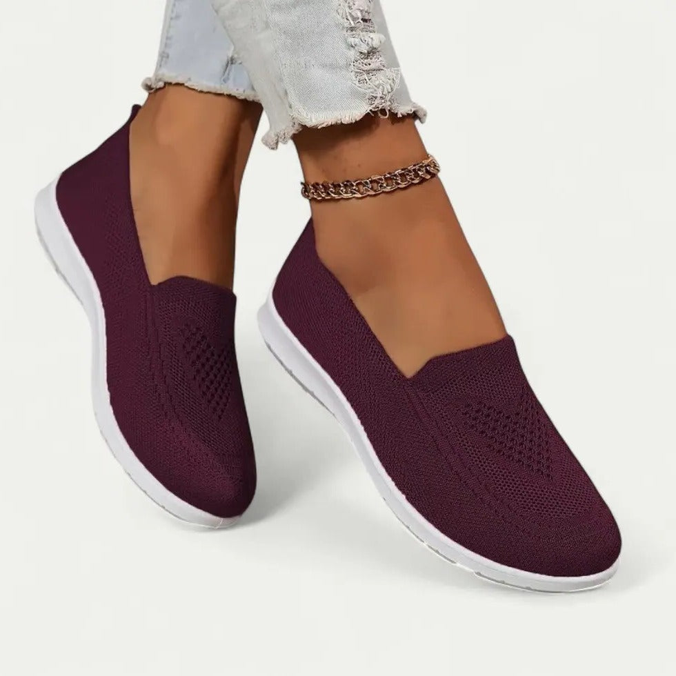Baskets slip-on respirantes pour femmes avec semelles intérieures confortables et douces
