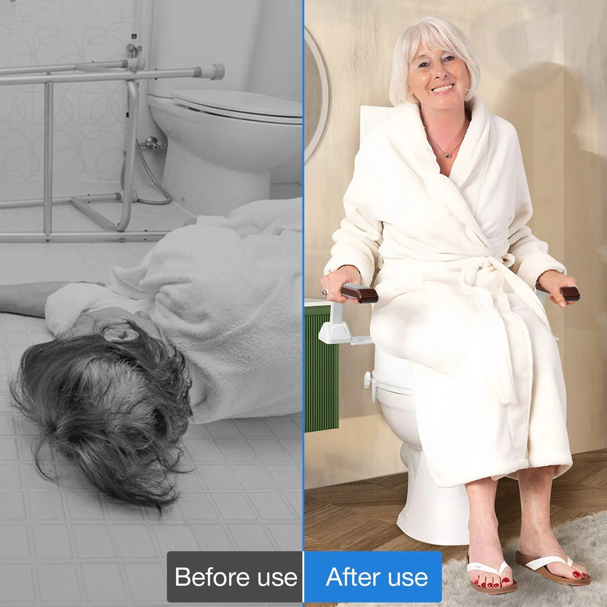 Barre d'appui de salle de bain robuste avec poignées de soutien