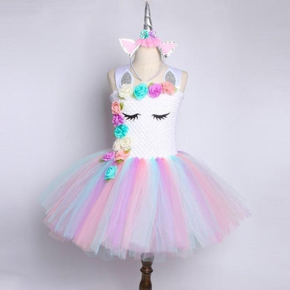 Tutu coloré pour filles et robe de fée rose