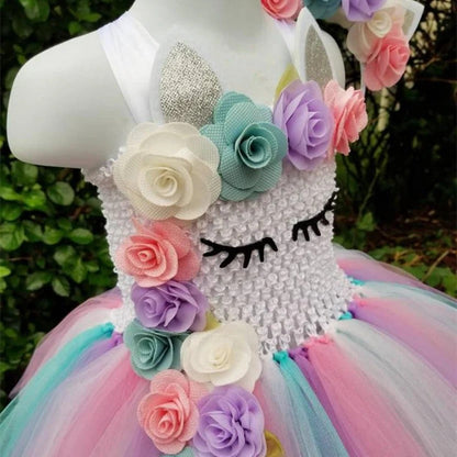 Tutu coloré pour filles et robe de fée rose