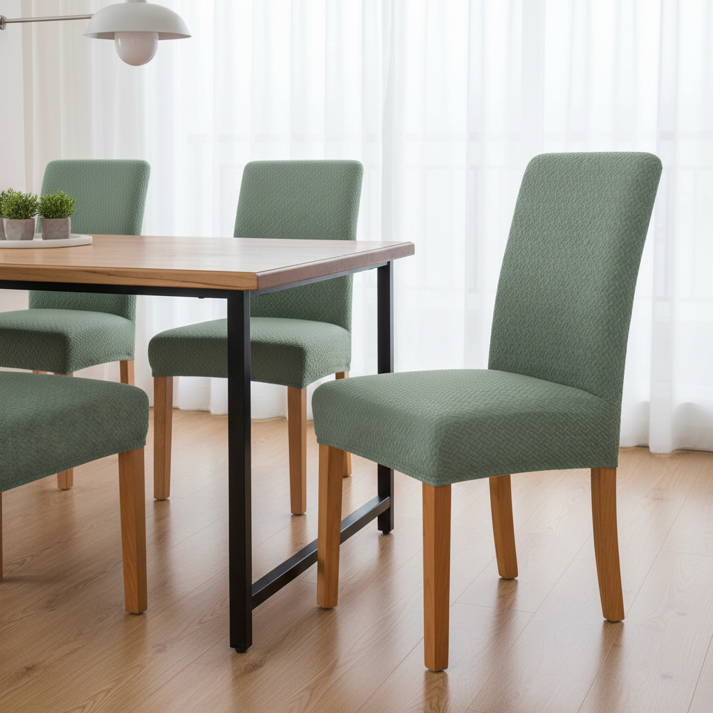 Stretch Velvet Dining Chair Covers Elastic Parsons Slipcovers Set for Home Events Machine Washable Spill Protection
