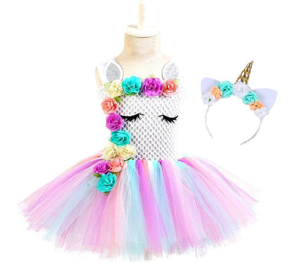 Tutu coloré pour filles et robe de fée rose