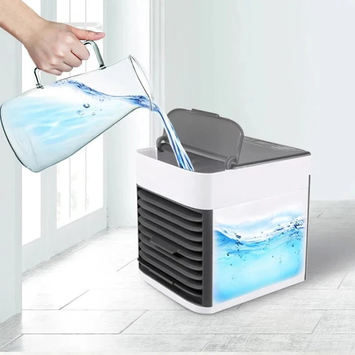 Refroidisseur d'air portable pour petites pièces, climatiseur de bureau ultra-silencieux avec vitesses de ventilation réglables, refroidisseur d'espace personnel compact pour chambre à coucher
