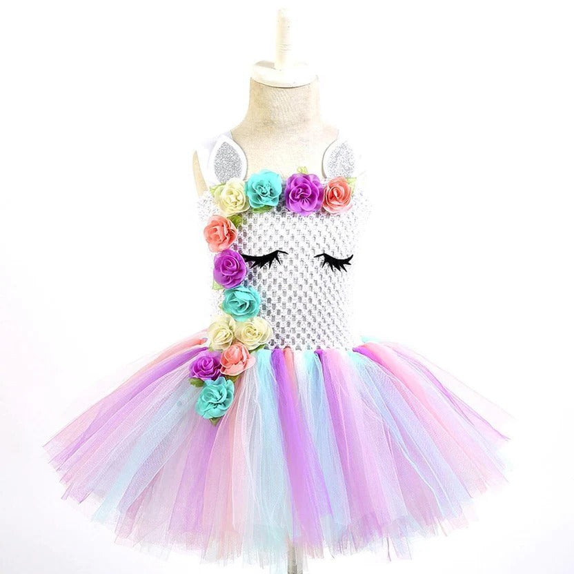 Tutu coloré pour filles et robe de fée rose