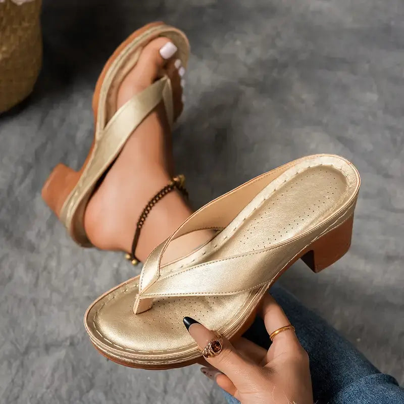 Women's Arch Support Platform Sandals with Contoured Footbed | Comfort Wedge Slides for All-Day Wear | Shock-Absorbing Orthopedic Slippers