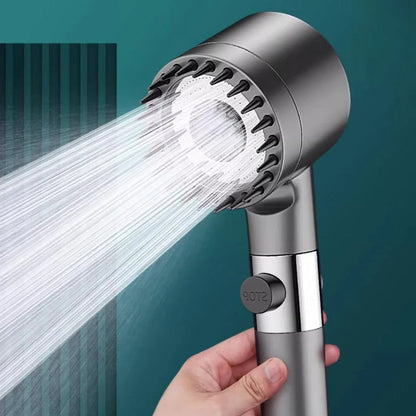 Pomme de douche effet pluie filtrante avec surpresseur et débitmètre d'économie d'eau pour salle de bain