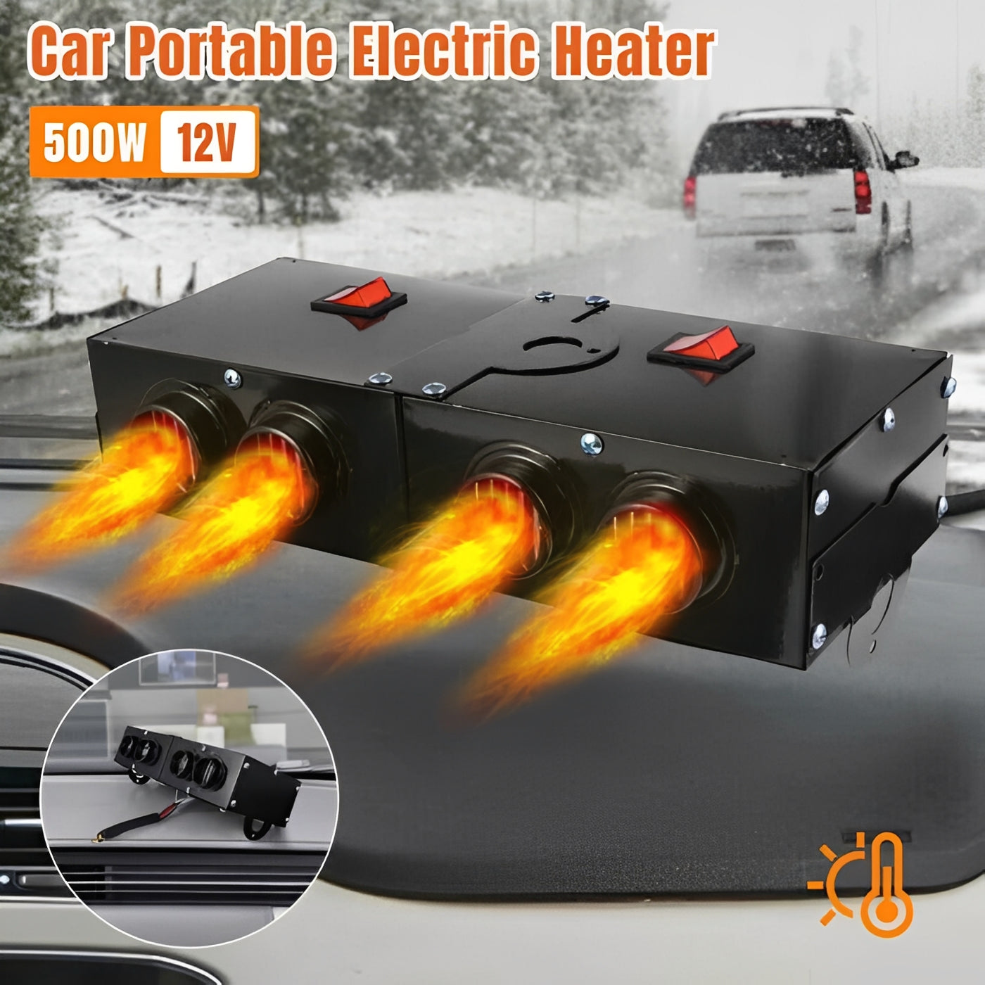 Chauffe-voiture électrique portable 500 W