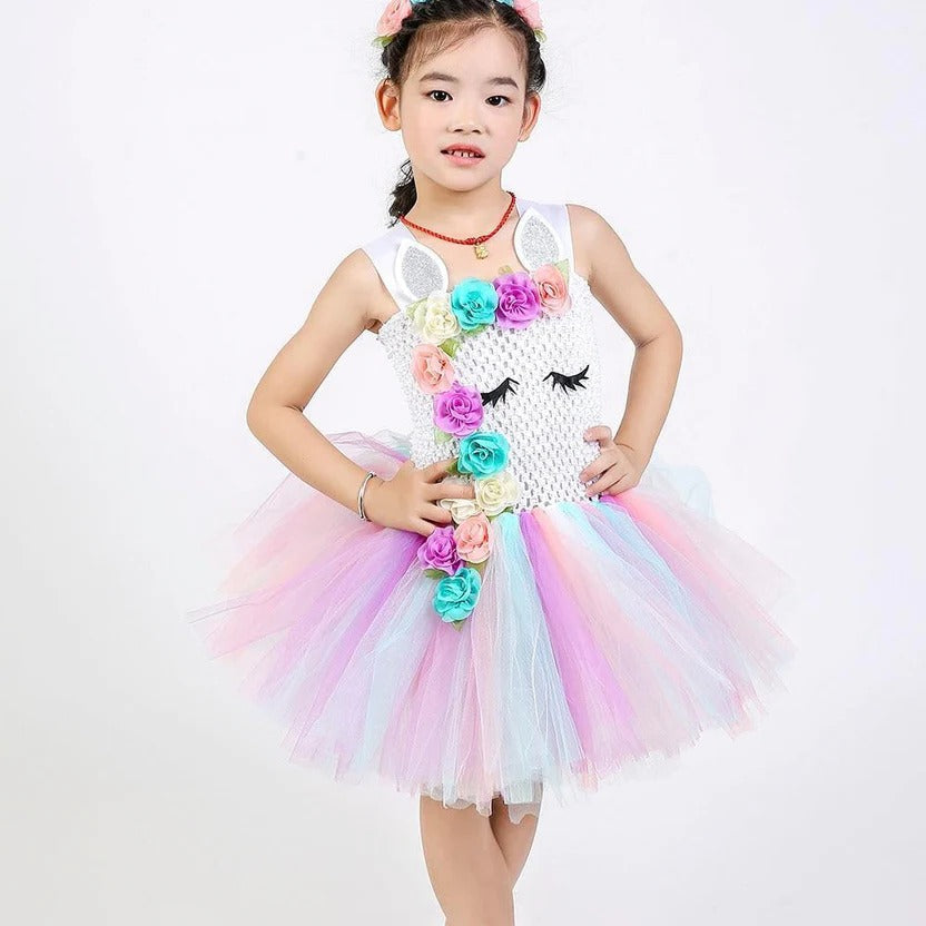 Tutu coloré pour filles et robe de fée rose