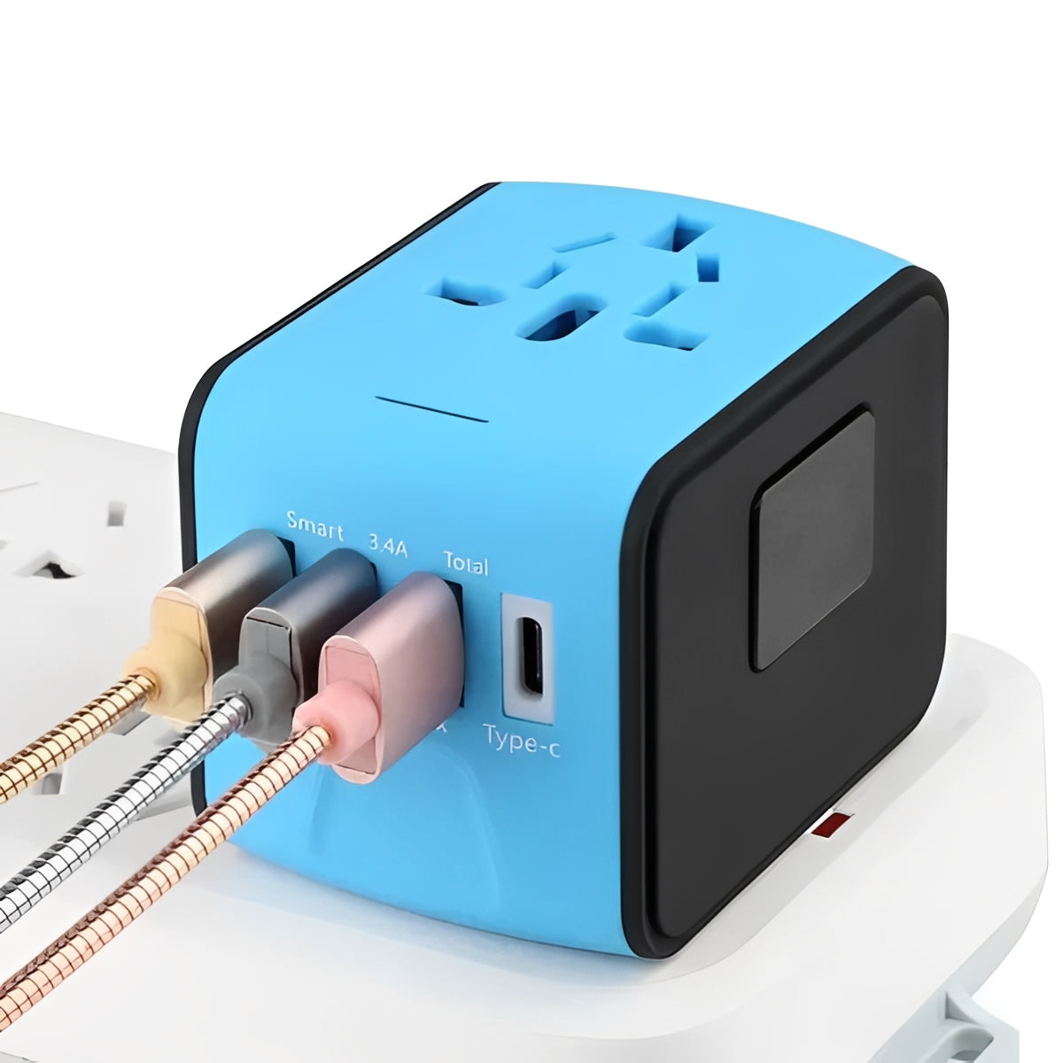 Adaptateur de voyage international avec ports de charge USB