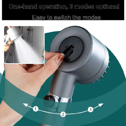 Pomme de douche effet pluie filtrante avec surpresseur et débitmètre d'économie d'eau pour salle de bain