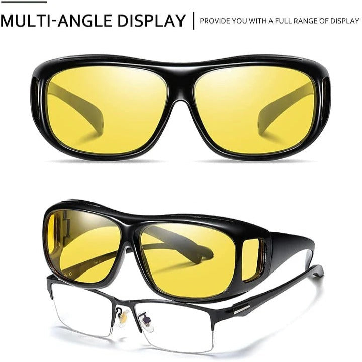 Lunettes de conduite de nuit avec verres teintés jaunes