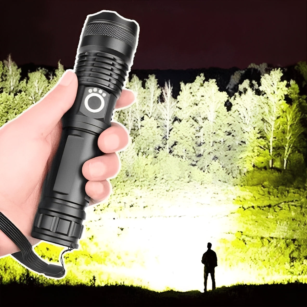 Lampe torche LED portable avec lumière vive focalisable