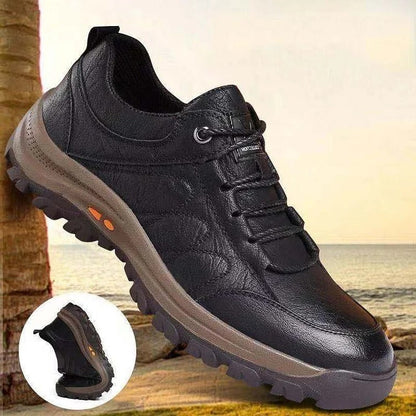 Orthopedic Leather Slip-On Loafers for Men – Cushioned Arch Support, Rocker Sole & Bunion Relief – Casual Everyday Footwear