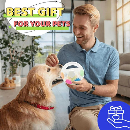Jouet de football en caoutchouc durable pour chien avec distributeur de friandises