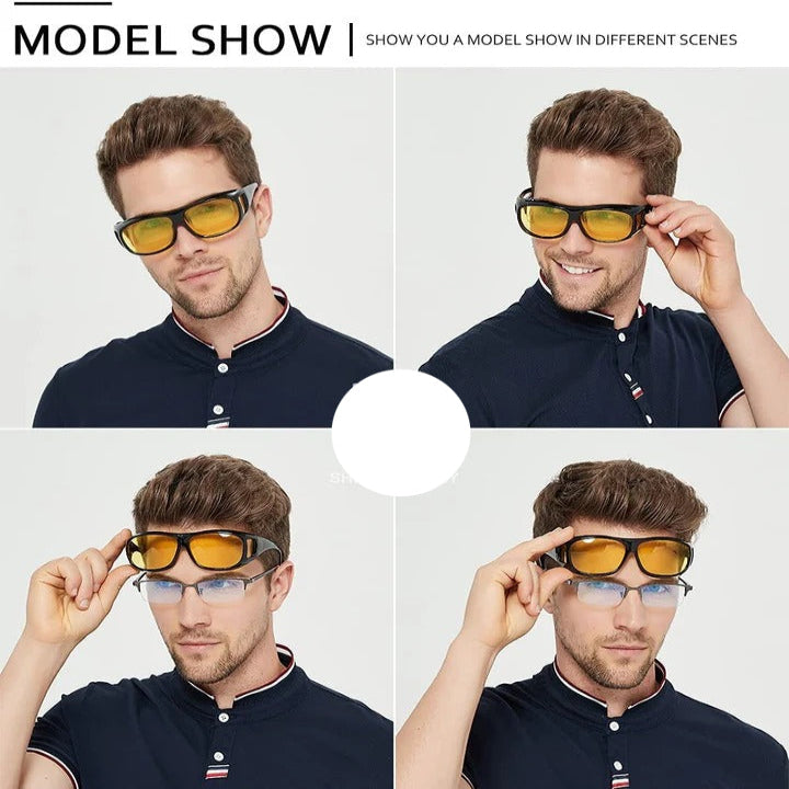 Lunettes de conduite de nuit avec verres teintés jaunes