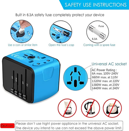 Adaptateur de voyage international avec ports de charge USB