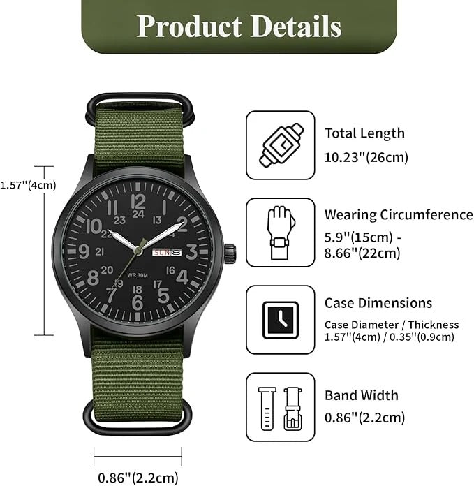 Montre de sport pour homme robuste et résistante à l'eau