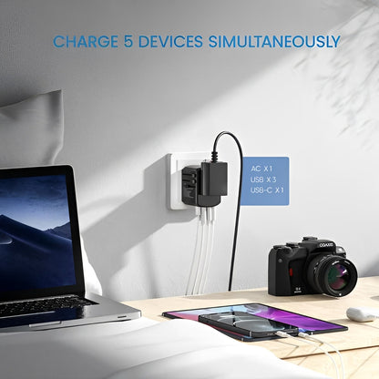Adaptateur de voyage international avec ports de charge USB