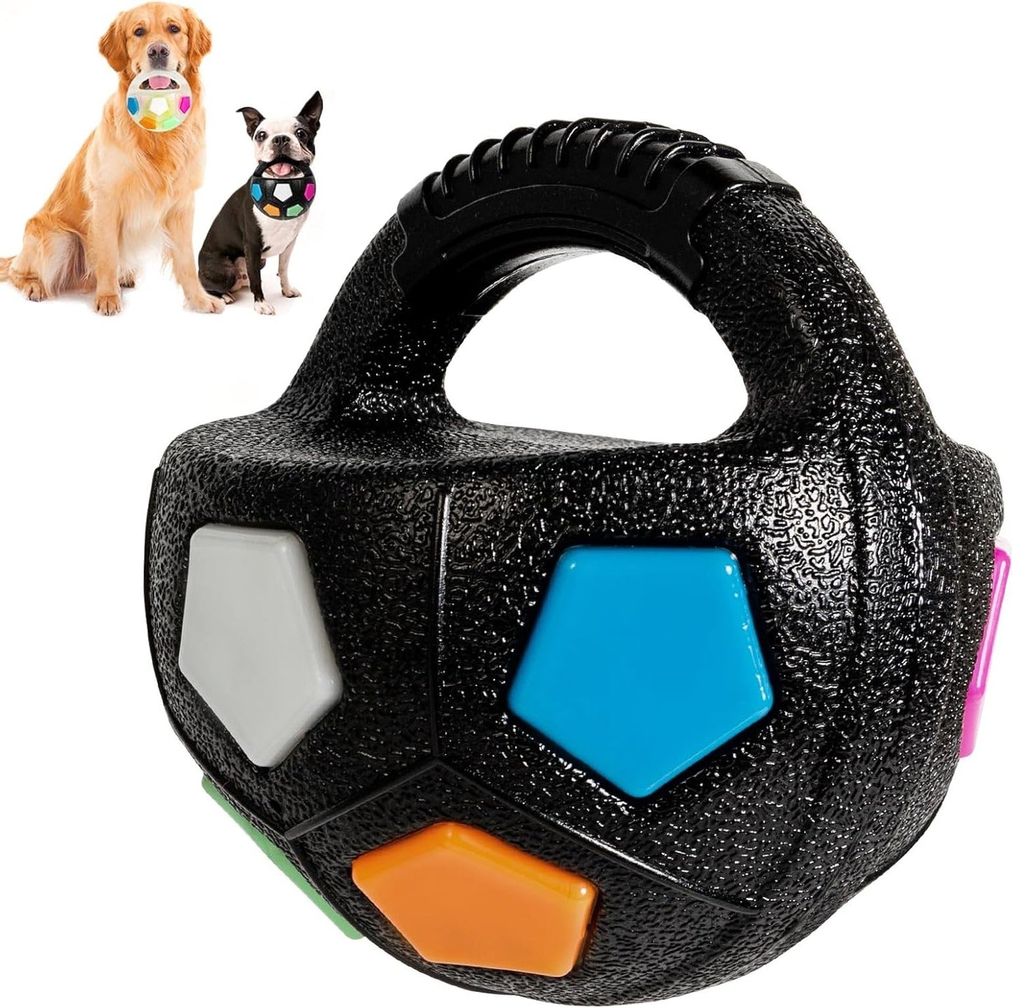 Jouet de football en caoutchouc durable pour chien avec distributeur de friandises