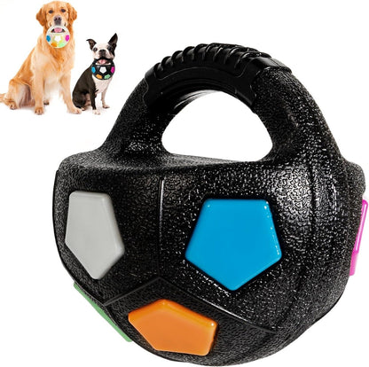 Jouet de football en caoutchouc durable pour chien avec distributeur de friandises
