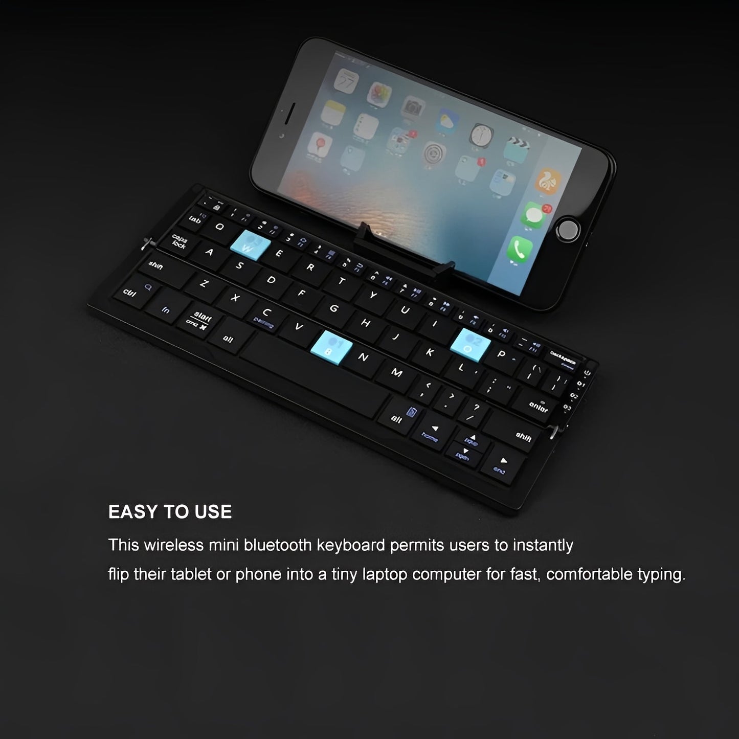 Clavier Bluetooth pliable compact avec support