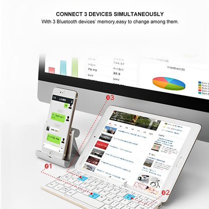 Clavier Bluetooth pliable compact avec support