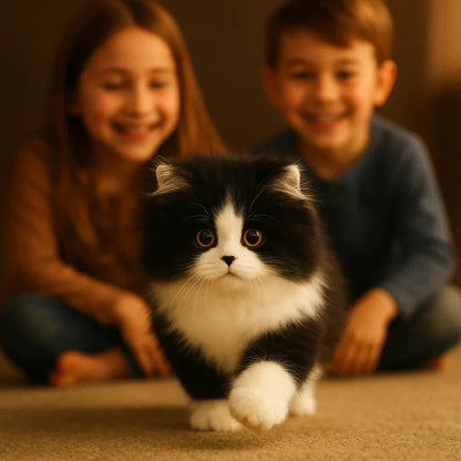 Compagnon de confort | Chat en peluche réaliste à la texture douce | Idéal pour la relaxation et le réconfort