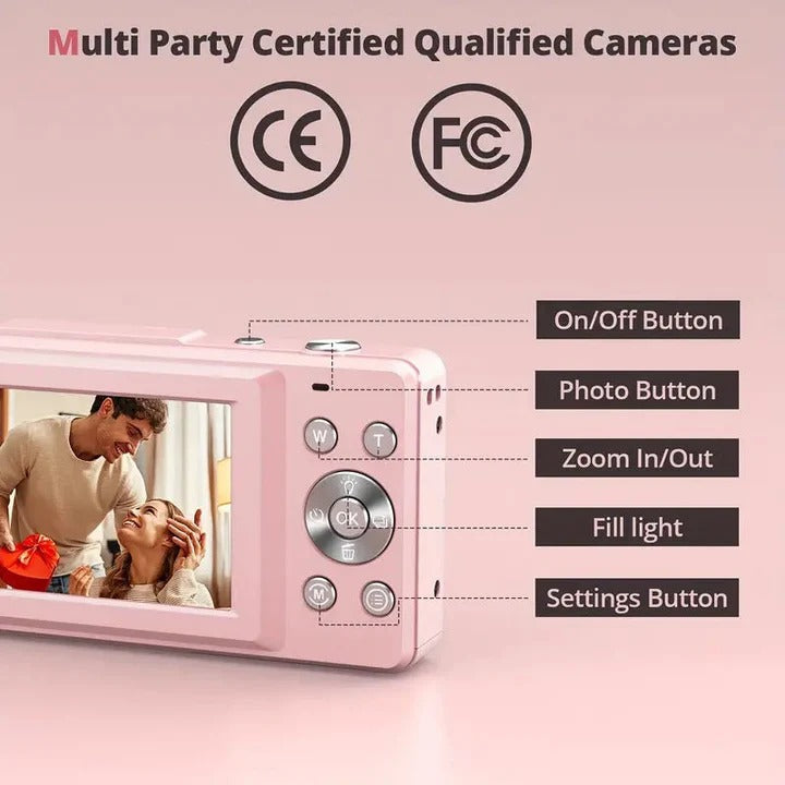 Mini appareil photo numérique rétro classique avec écran LCD
