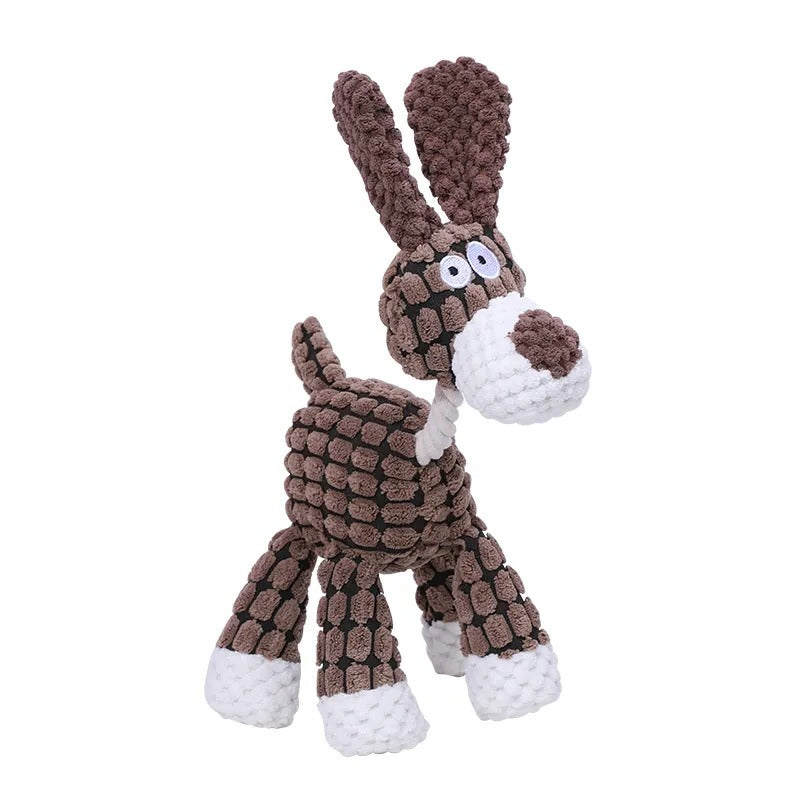 Heavy-Duty Plush Dog Toy with Squeaker for Aggressive Chewers | Durable Stuffed Animal Chew Toy for Large Dogs | Anxiety Relief Pet Toy