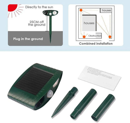 Lampe solaire répulsive pour animaux d'extérieur