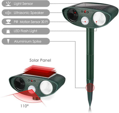 Lampe solaire répulsive pour animaux d'extérieur
