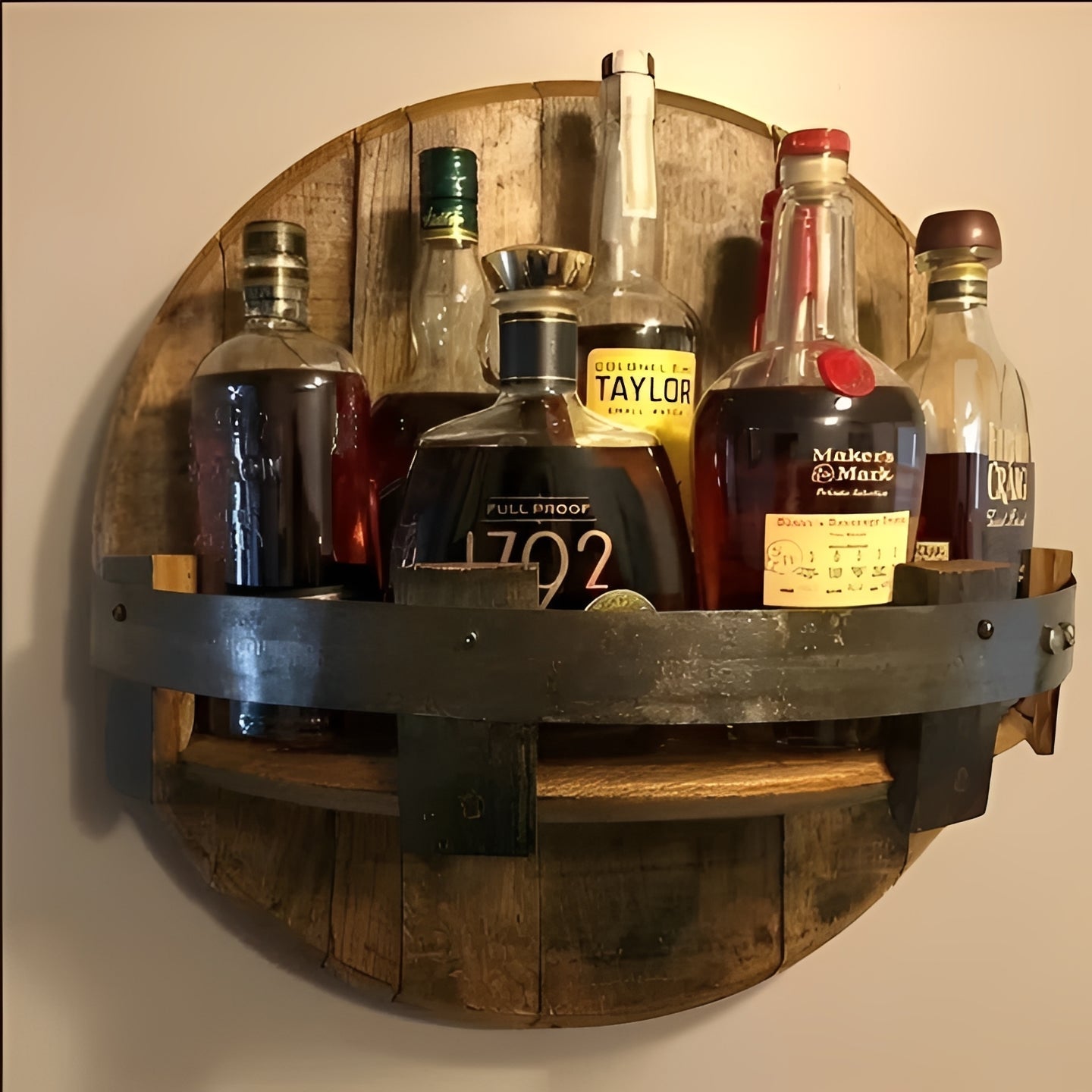 Étagère Murale Tonneau de Whisky Vintage