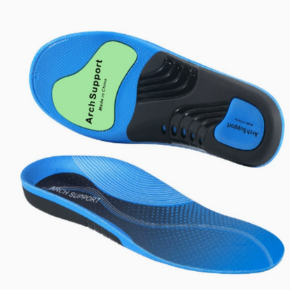 Cushioned Orthotic Inserts with Elevated Midfoot Support for Sneakers and Work Shoes