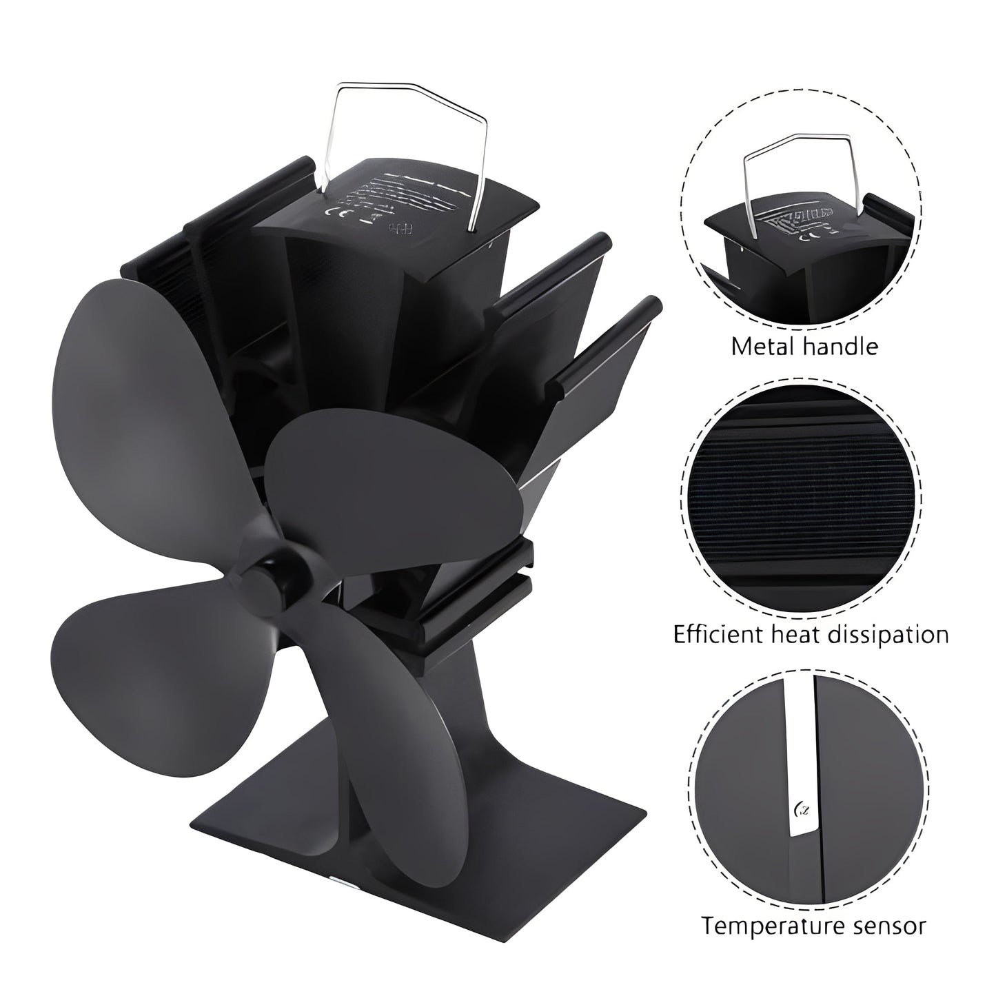 Ventilateur de cheminée efficace alimenté par la chaleur