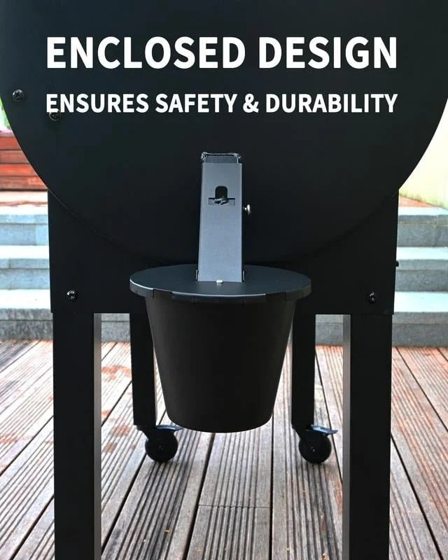Bac d'égouttage avec couvercle pour gestion des graisses de barbecue à granulés – Insert lavable et installation sans outil pour une cuisine extérieure propre